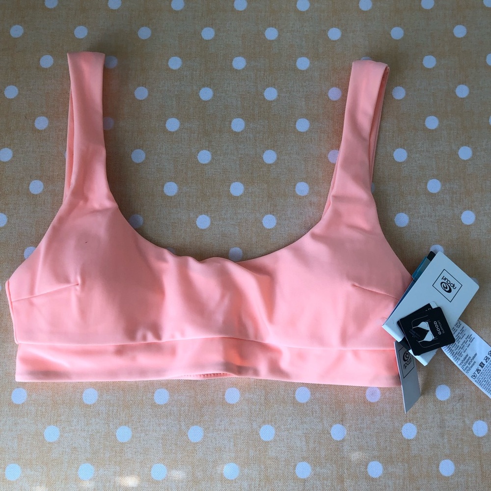 Hurley Rip Curl Peach Bikini Top S Classic Surf Crop